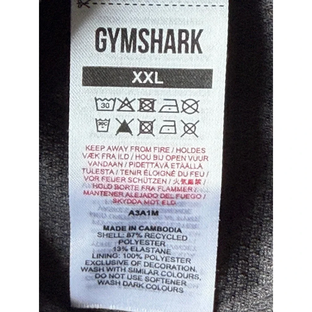 Gymshark Full Zip Bomber Jacket‎ Mens XXL Charcoal Gray Lightweight A3A1M